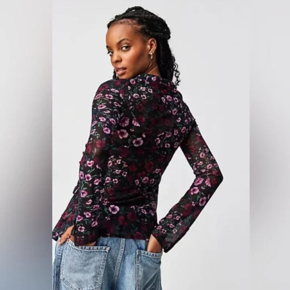 Free People Floral Lucky Mesh Shirtee - Picture 2 of 5